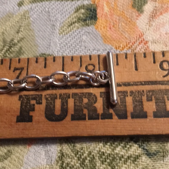 Abalone and silvertone bracelet toggle clasp - Picture 5 of 7